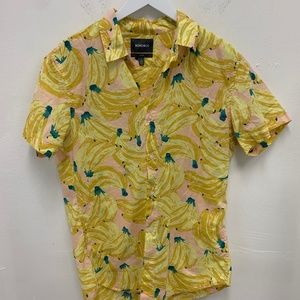 Bonobos Banana Print Shirt Mens Size - Large/Long